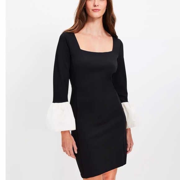 NWT LOFT Flounce Cut Ponte Mini Dress - XSP - Picture 2 of 6